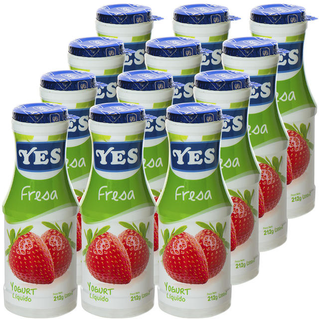 12 Pack Yogurt Líquido Fresa 212g